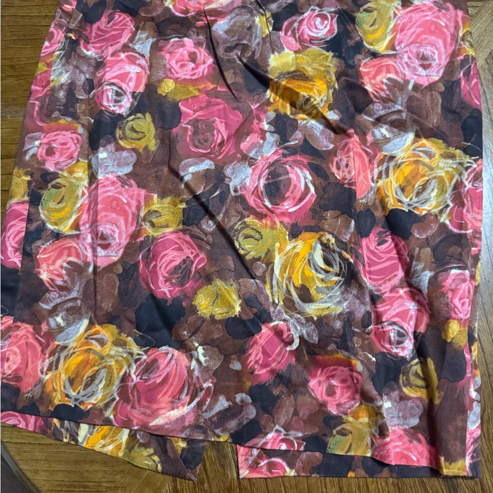 J. Crew Floral Skirt with Pink and Yellow Roses